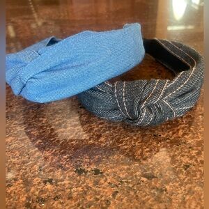 Denim headbands. Both.